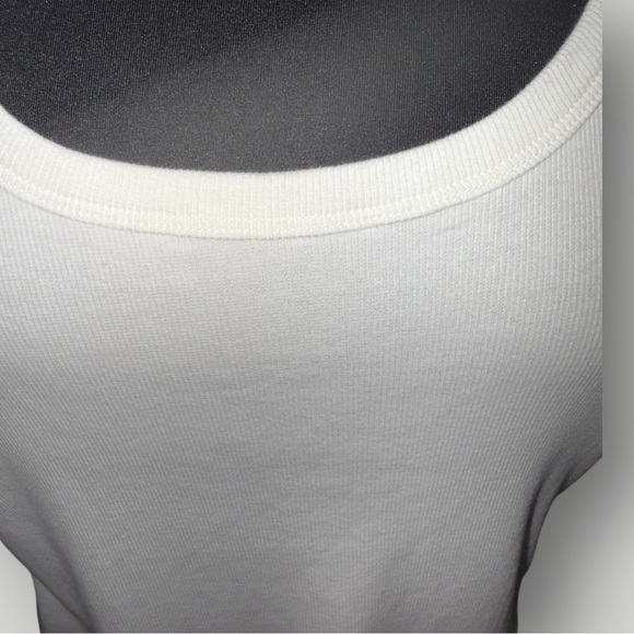 NWT TALBOTS RIBBED SCOOP NECK TEE Plus 2X White - Picture 3 of 14